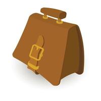 Briefcase brown cartoon illustration vector