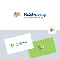 Leaf vector logotype with business card template Elegant corporate identity Vector