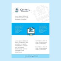 Template layout for Document in computer comany profile annual report presentations leaflet Brochure Vector Background