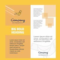 Sparrow Company Brochure Title Page Design Company profile annual report presentations leaflet Vector Background