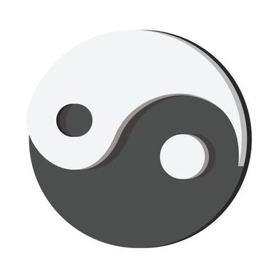 Ying yang cartoon icon