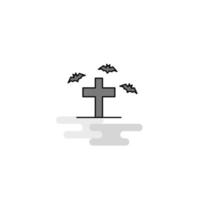 Grave Web Icon Flat Line Filled Gray Icon Vector