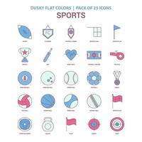 Sports icon Dusky Flat color Vintage 25 Icon Pack vector