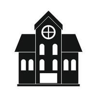 House with a mansard black simple icon vector
