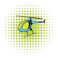 icono de helicóptero, estilo comics vector