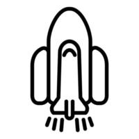 Modern spaceship icon, outline style vector