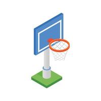 Basketball goal on a playground isometric 3d icon vector