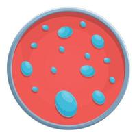 icono de sangre de placa de Petri, estilo de dibujos animados vector