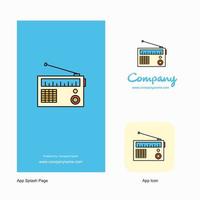 Radio Company Logo App Icon and Splash Page Design Creative Business App Design Elements vector