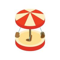 Merry-go-round isometric 3d icon vector