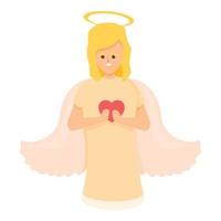 Love angel icon, cartoon style vector