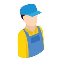 Plumber repairman isometric 3d icon vector