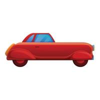 Red retro car icon, cartoon style vector