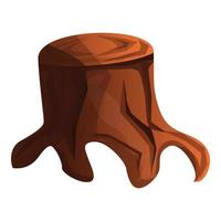 Old tree stump icon, cartoon style vector