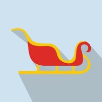 Christmas sleigh flat icon vector