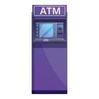 icono de cajero automático de saldo de dinero, estilo de dibujos animados vector