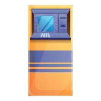 Credit atm machine icon, cartoon style vector