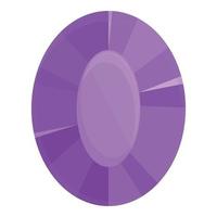 Purple gemstone icon cartoon vector. Gem stone vector