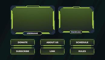 twitch panels Green stream design vector