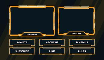 Set of twitch panels live stream gaming template vector
