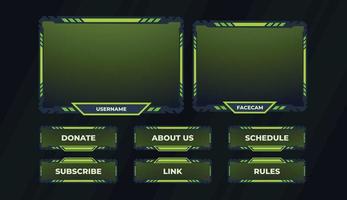 Set of abstract green twitch panels design vector