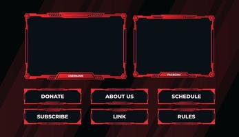 twitch panels overlay stream set template vector