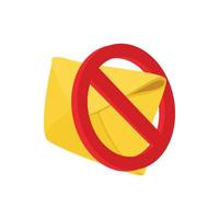 Spam warning icon, cartoon style vector