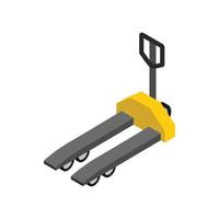 Manual forklift pallet stacker icon vector