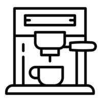 icono de máquina de café digital, estilo de esquema vector