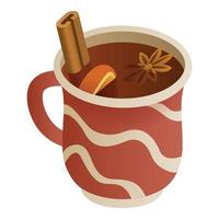 icono de vino caliente, estilo isométrico vector