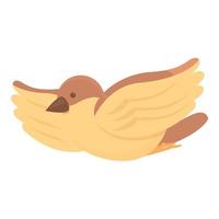 Fly sparrow icon cartoon vector. Tree bird vector