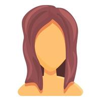 Chic women hairstyle icon, cartoon style vector