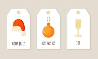 Christmas tags collection set vector