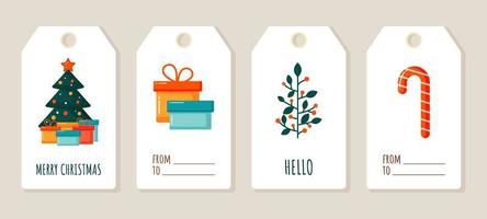 Christmas  and New Year tags collection vector