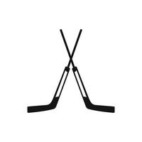 Two crossed hockey sticks icon vector
