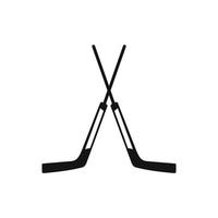 Two crossed hockey sticks icon vector