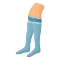 Blue long stockings icon cartoon vector. Winter sock vector