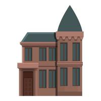 Horror creepy house icon, cartoon style vector