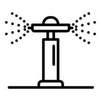 Circular sprinkler irrigation icon, outline style vector