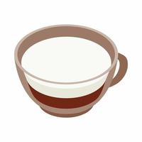 Cappuccino cup icon, isometric 3d style vector