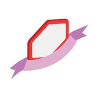 escudo con cinta rosa e icono de corona vector