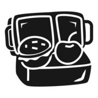 Lunch box icon, simple style vector