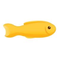 Yellow fish icon, cartoon style vector