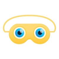 Round eyes sleeping mask icon, cartoon style vector