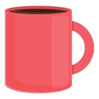 Morning coffee mug icon, cartoon style vector