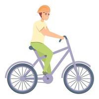 vector de dibujos animados de icono de ciclista. joven ciclista