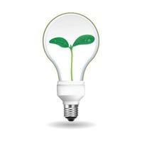 Save energy bulb icon, realistic style vector