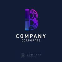 B company logo design with visiting card vector