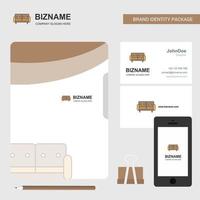 Couch Business Logo File Cover Visiting Card and Mobile App Design Vector Illustration