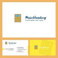 Calculator Logo design with Tagline Front and Back Busienss Card Template Vector Creative Design